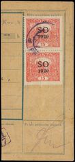 100833 / 486 - Philately / Czechoslovakia 1918-39 / Plebiscitary Zone SO 1920