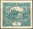 36784 / 50 - Philately / Czechoslovakia 1918-39 / Hradcany 1918 - Imperforated