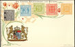 46938 / 0 - Picture Postcards / Theme / Heraldry, Coins in Card, Stamps in Cards...