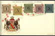 47006 / 0 - Picture Postcards / Theme / Heraldry, Coins in Card, Stamps in Cards...