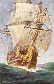 47586 / 0 - Picture Postcards / Theme / Ships and Boats, Submarines