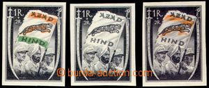 102061 - 1943 NATIONALES INDIEN Mi.VII. + VII.a + VII.b, nezoubkovan