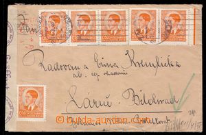 102105 - 1940 letter to Bohemia-Moravia, with Mi.394 6x, CDS ZAGREB/