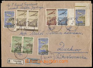 103738 - 1948 Reg and airmail letter to Czechoslovakia two-sided fran
