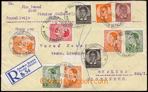 103739 - 1940 Reg letter to Slovakia franked by multicolor franking.,