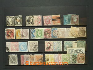 104001 - 1850-79 SPAIN selection 44 pieces stamps, good condition, a