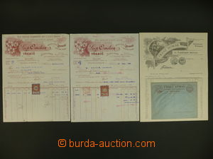 105110 - 1909-30 3x heading invoice, firm Leopold Ornstein Třebíč,