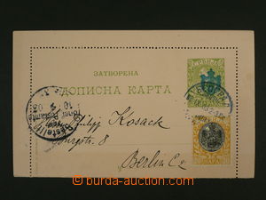 106567 - 1903 zálepka Mi.K10, 5Pa světle zelená, do Berlína, dofr