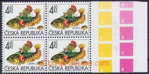 107747 - 1998 Pof.190, Dětem, krajový 4-blok, DV na ZP 19-24/2 - vla