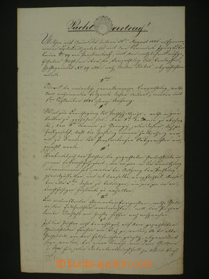 108194 - 1848 RAKOUSKO nájemní smlouva s vtištěným kolkem 6Kr a 2G,