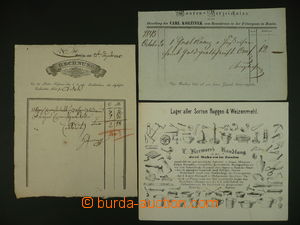 108200 - 1843-64 ZNOJMO (Znaim), sestava 3ks firemních účtů, stan