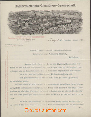 108213 - 1904 heading invoice f. Austrian Glashütten-Gesellschaft,
