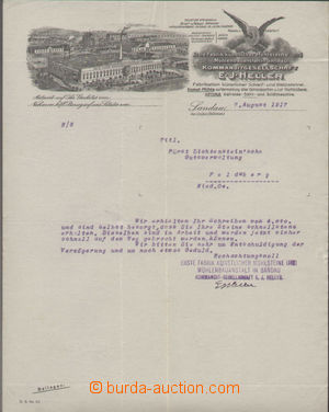 108215 - 1917 heading invoice f. E. J. heller, Žandov, dist. Česká