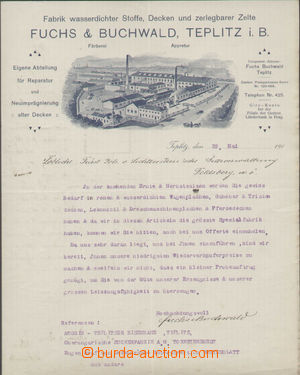 108217 - 1915 heading invoice f. Fuchs & Buchwald, Teplice, recipient