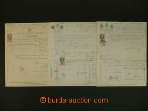 108222 - 1877-78 comp. 3 pcs of heading invoices f. Daubek, Brněnec,