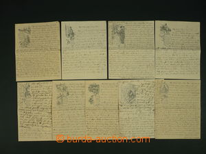 108682 - 1914-17 NOTEPAPERS comp. 9 pcs of used letter papers with a