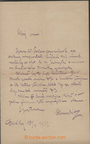 108892 - 1922 MRŠTÍK Alois (1861–1925), Czech writer and dramatis