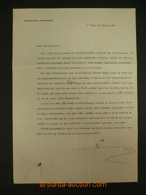 108896 - 1939 MORAVEC Emanuel (1893–1945), český politik, legion