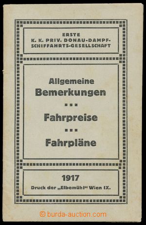 109653 - 1917 Danube Steamship Travel Co., General remarks, rates, ti