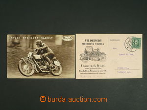 110325 - 1929-49 DOPRAVA sestava 2ks pohlednic, JAWA, závodník Vitva