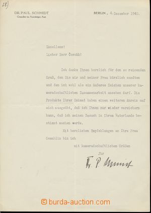 111767 - 1940 SCHMIDT Paul (1899–1970), německý vládní tlumočn