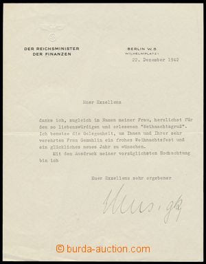 111768 - 1942 SCHWERIN von Krosigk Lutz (1887–1977), německý poli