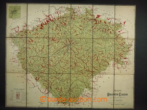 112980 - 1910 cyclist map of Kingdom of Bohemia, scale 1:500.000, for