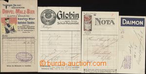 114247 - 1910-42 comp. 4 pcs of decorative commercial bills on/for be