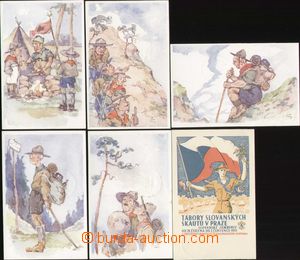 114323 - 1931 SCOUTING comp. 6 pcs of Ppc with scout theme and with