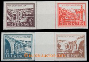 115945 - 1946 THURINGIA Mi.112-115 Bridges, horiz. gutter Mi.W Zd1 +