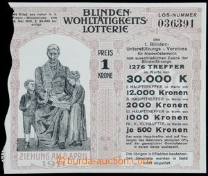 119524 - 1911 AUSTRIA-HUNGARY lottery ticket for support blind peopl
