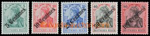 120996 - 1908 Mi.48-52, Germania 5c/5Pf - 100c/80Pf, diagonální př