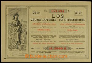 121163 - 1886 AUSTRIA-HUNGARY ticket of raffle in support of dělnic