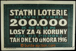 121175 - 1916 AUSTRIA-HUNGARY promotional poster state lottery, auth