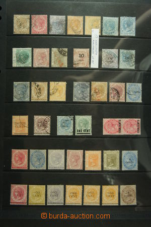 122655 - 1867-1920 MALAY STATES hezká sestava známek na 16 zásobn