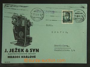 122896 - 1948 J. JEŽEK & SYN/ HRADEC KRÁLOVÉ, firemní tiskopis do Bra