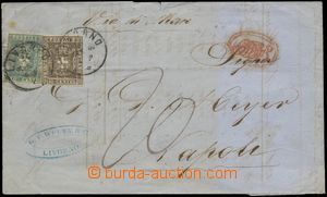 124558 - 1860 letter to Naples (Napoli) with Mi.19 and 20, CDS LIVORN