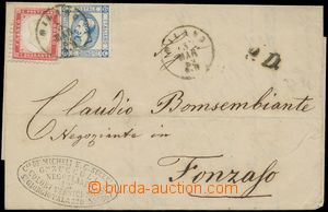 124575 - 1863 letter with Mi.11, 15II, nice mixed franking, CDS MILAN