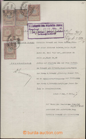 126684 - 1910 RAKOUSKO-UHERSKO listina z 30.I.1910 se smíšenou fra