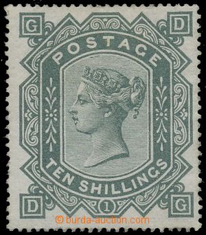 126867 - 1878 Mi.49 (SG.128), 10Sh břidlicově šedá, rýha v lepu,