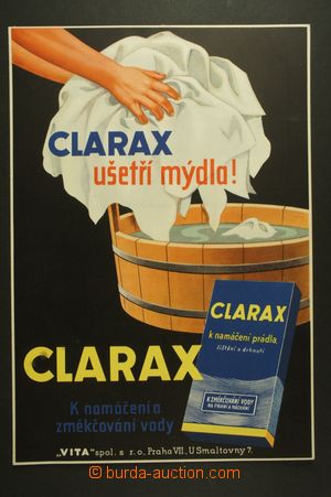 127672 - 1930 CLARAX, reklama na prací prostředek, kartón 22x32cm, be