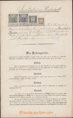 128974 - 1893 RAKOUSKO-UHERSKO předtištěný licitační protokol