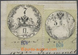129337 - 1870 RAKOUSKO-UHERSKO výstřižek s kolky emise 1870 (5Fl