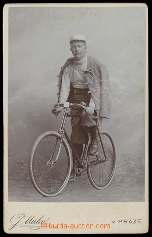 129407 - 1900 SPORT man on bicycle, format 6x9cm, mounted on carton,