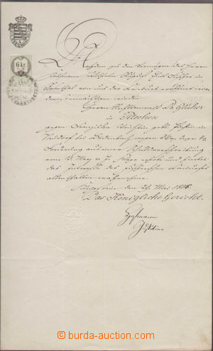 131223 - 1856 RAKOUSKO, SASKO úřední listina se saským vtištěn