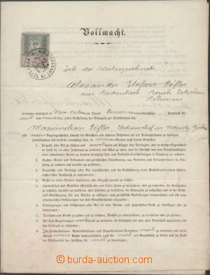 131232 - 1896 RAKOUSKO-UHERSKO, USA plná moc opatřená listinným