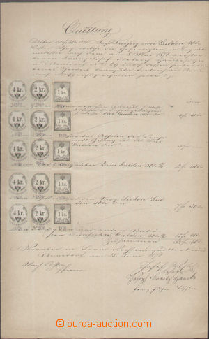 131243 - 1871 RAKOUSKO-UHERSKO kvitance opatřená 15ks listinných