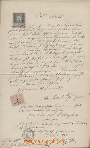 131245 - 1895 RAKOUSKO-UHERSKO, NĚMECKO plná moc s rakouským kolk