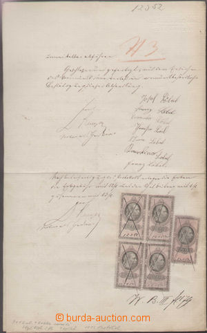 131246 - 1875 RAKOUSKO-UHERSKO dokument opatřený 9 listinnými kol