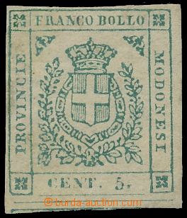 132309 - 1859 Mi.7b; Sas.12a, Znak 5c, smaragdově zelená, pěkný s